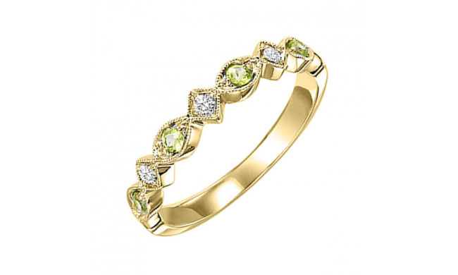Gems One 10Kt Yellow Gold Diamond (1/20Ctw) & Peridot (1/6 Ctw) Ring - FR1215-1YD
