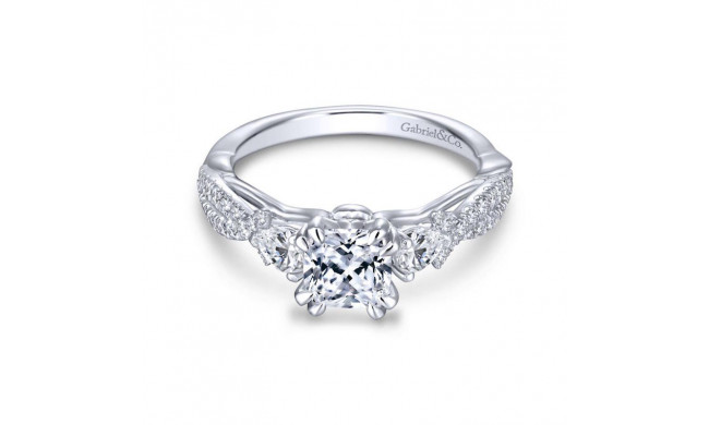 Gabriel & Co. 14k White Gold Contemporary 3 Stone Engagement Ring - ER13900C4W44JJ