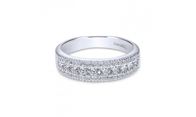 Gabriel & Co. 14k White Gold Contemporary Diamond Wedding Band - WB3952W44JJ