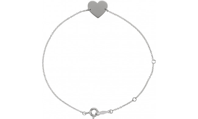 14K White Heart 7-8 Bracelet - BRC7821000P