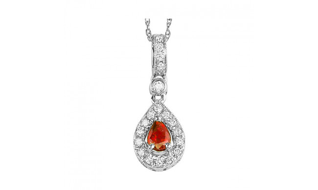 Gems One 14Kt White Gold Diamond (1/10Ctw) & Ruby (1/6 Ctw) Pendant - FP4015-4WCR