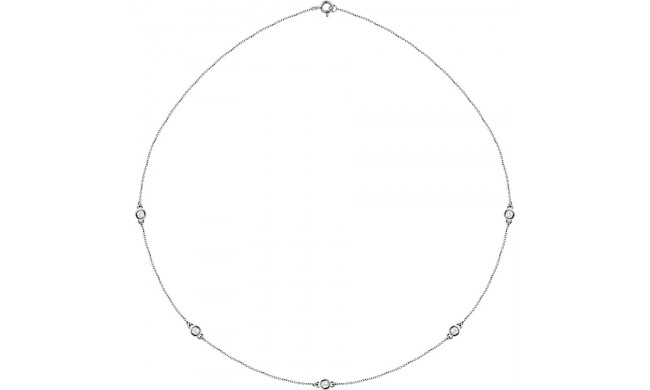 14K White 1/2 CTW Diamond 5-Station 18 Necklace - 6857760011P