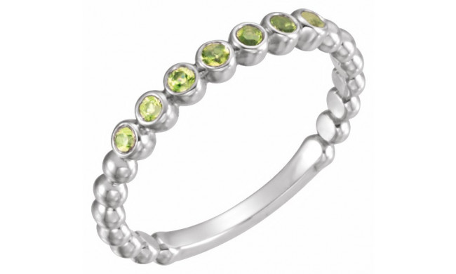 14K White Peridot Stackable Ring - 7181360012P