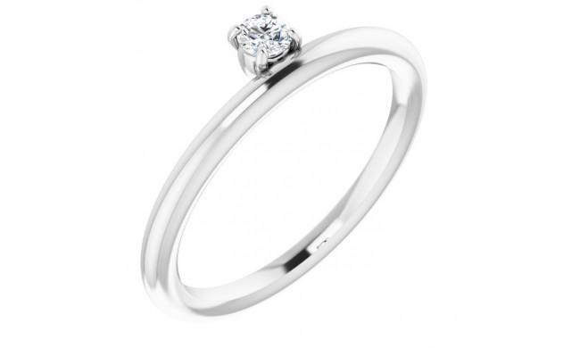 14K White 1/10 CT Diamond Stackable Ring - 123286600P