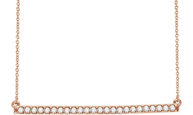 14K Rose 1/3 CTW Diamond Bar 16-18 Necklace - 65108460005P