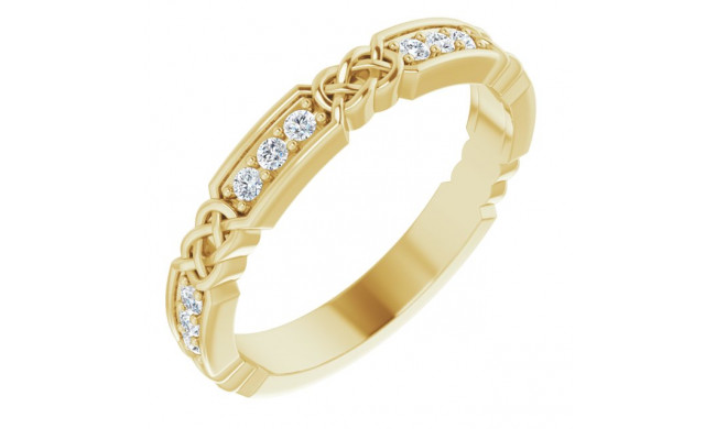 14K Yellow 1/6 CTW Diamond Celtic-Inspired Anniversary Band - 124221601P