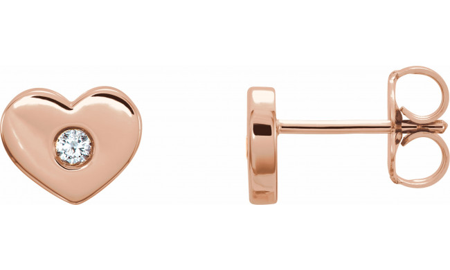 14K Rose .06 CTW Diamond Heart Earrings - 86336602P