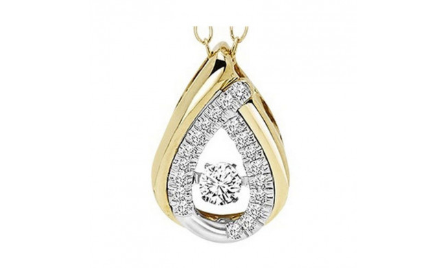 Gems One 14KT White & Yellow Gold & Diamond Rhythm Of Love Neckwear Pendant  - 1/5 ctw - ROL1233-4YWC