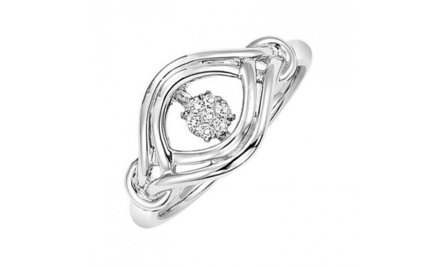 Gems One Silver (SLV 995) Diamond Rhythm Of Love Fashion Ring  - 1/10 ctw - ROL1175-SSPD