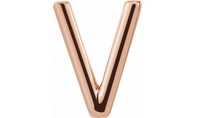 14K Rose Single Initial V Earring - 86800229P