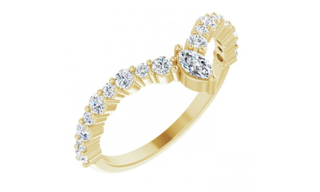 14K Yellow 1/2 CTW Diamond V Ring - 123931601P