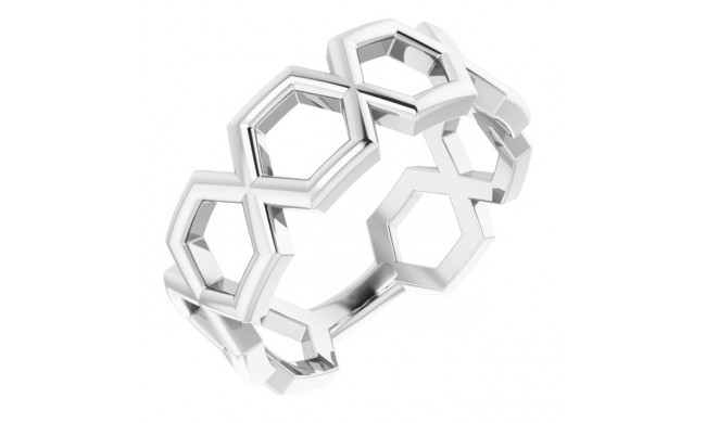 14K White Geometric Ring - 51665101P