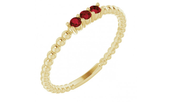 14K Yellow Mozambique Garnet Beaded Ring - 123113606P