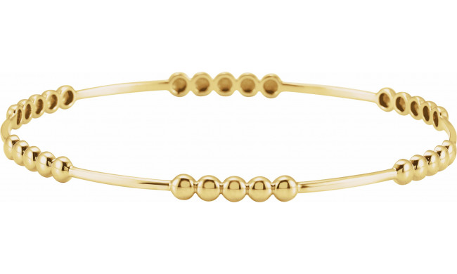 14K Yellow 3.66 mm Beaded Bangle 7 Bracelet - BRC884100P