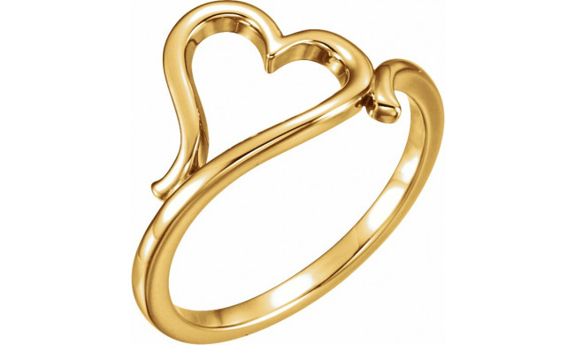 14K Yellow Heart Ring - 51573102P