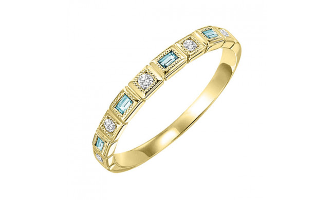 Gems One 10Kt Yellow Gold Diamond (1/12Ctw) & Aquamarine (1/8 Ctw) Ring - FR1260-1YD
