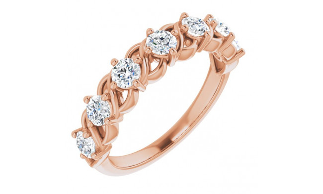 14K Rose 7/8 CTW Diamond Anniversary Band - 1241146034P