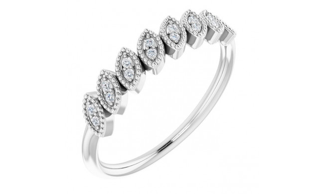 14K White 1/8 CTW Diamond Leaf Ring - 122973600P