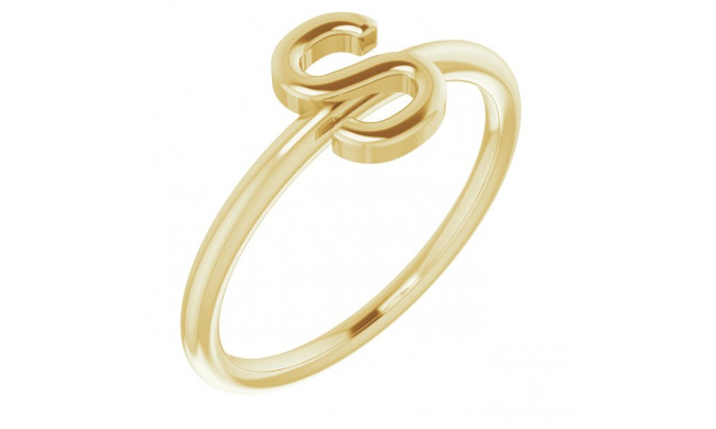 14K Yellow Initial S Ring - 51895210P