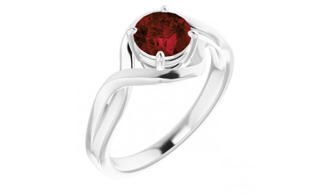 14K White Mozambique Garnet Ring - 7184060001P