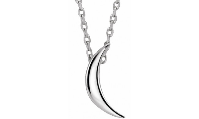 14K White Crescent 16-18 Necklace - 86607600P