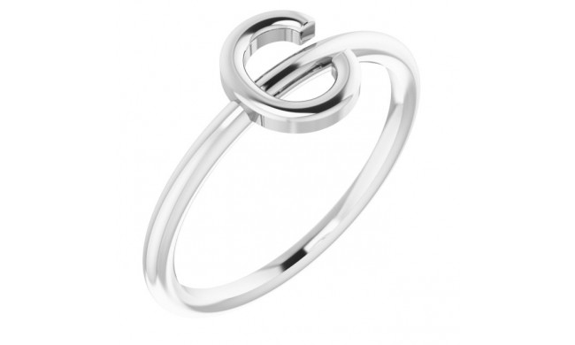 14K White Initial C Ring - 51895113P