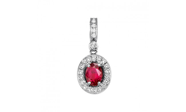 Gems One 14Kt White Gold Diamond (1/8Ctw) & Ruby (5/8 Ctw) Pendant - RPT710P-4WCR