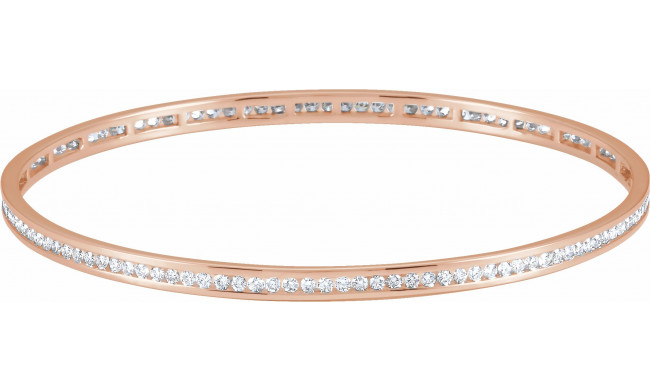 14K Rose 2 1/4 CTW Diamond Stackable Bangle 8 Bracelet - 67336103P