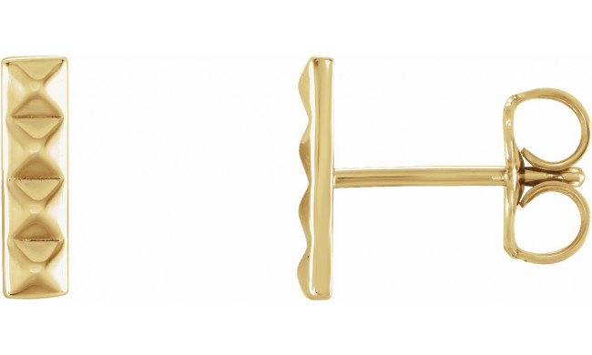 14K Yellow Pyramid Bar Earrings - 86535601P