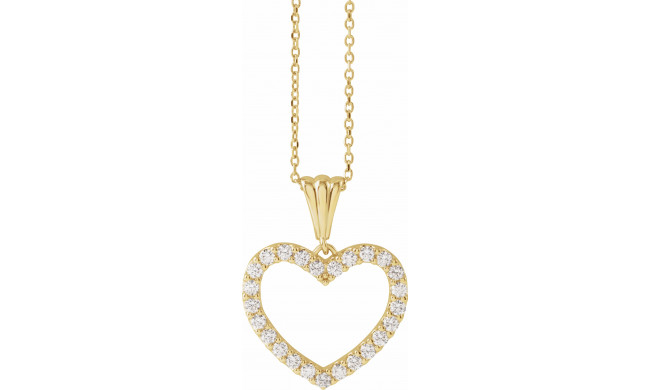 14K Yellow 1/2 CTW Diamond Heart 18 Necklace - 67533104P