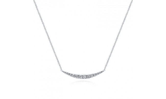 Gabriel & Co. 14k White Gold Lusso Diamond Bar Necklace - NK4879W45JJ