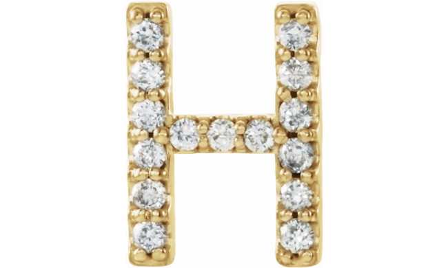 14K Yellow .06 CTW Diamond Single Initial H Earring - 867976036P