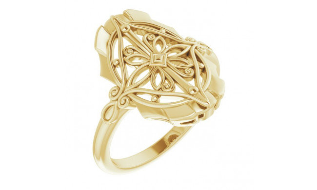 14K Yellow Vintage-Inspired Ring - 52056102P