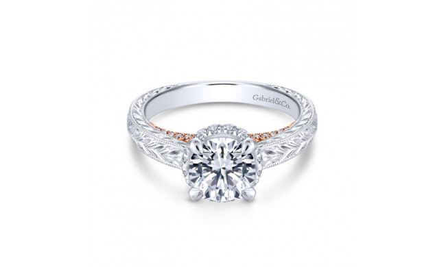 Gabriel & Co. 14k Two Tone Gold Crown Straight Engagement Ring - ER13831R4T44JJ