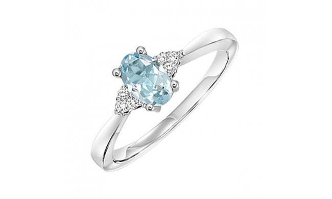 Gems One 10Kt White Gold Diamond (1/20Ctw) & Aquamarine (3/8 Ctw) Ring - FR4021-1WDA