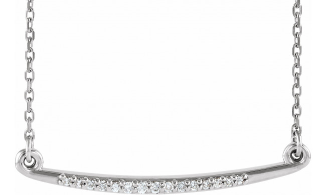 Platinum .05 CTW Diamond Curved Bar 16-18 Necklace - 86681603P