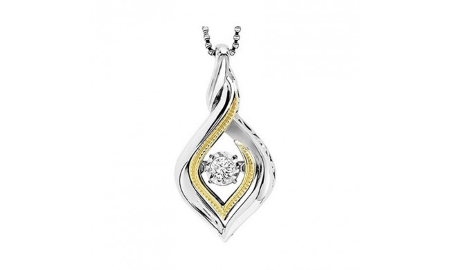 Gems One Silver (SLV 995) Diamond Rhythm Of Love Neckwear Pendant  - 1/10 ctw - ROL1235-SSWPD