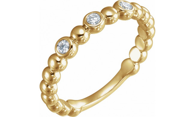 14K Yellow 1/8 CTW Diamond Beaded Ring - 123270601P