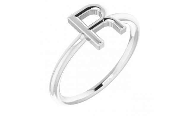 14K White Initial R Ring - 51895203P