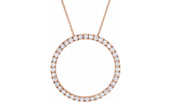 14K Rose 1 CTW Diamond Circle 18 Necklace - 658311000P