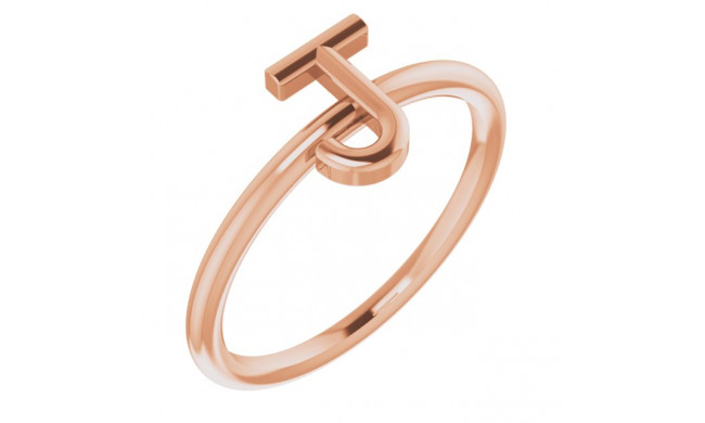 14K Rose Initial J Ring - 51895157P