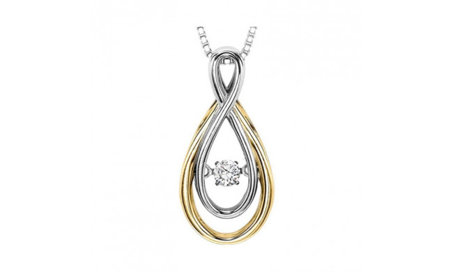Gems One 14KT White & Yellow Gold & Diamond Rhythm Of Love Neckwear Pendant  - 1/10 ctw - ROL1008-4WYC