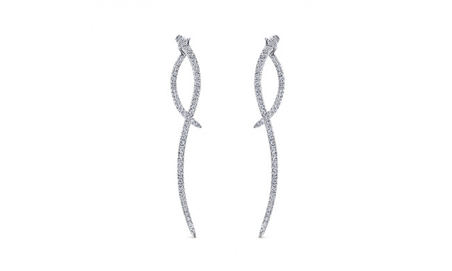 Gabriel & Co. 14k White Gold Kaslique Diamond Drop Earrings - EG12928W45JJ