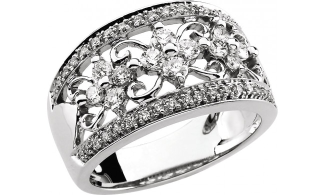 14K White 3/4 CTW Diamond Anniversary Band - 63310294028P