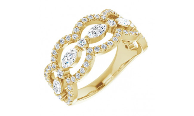 14K Yellow 1 1/3 CTW Diamond Anniversary Band - 123870601P