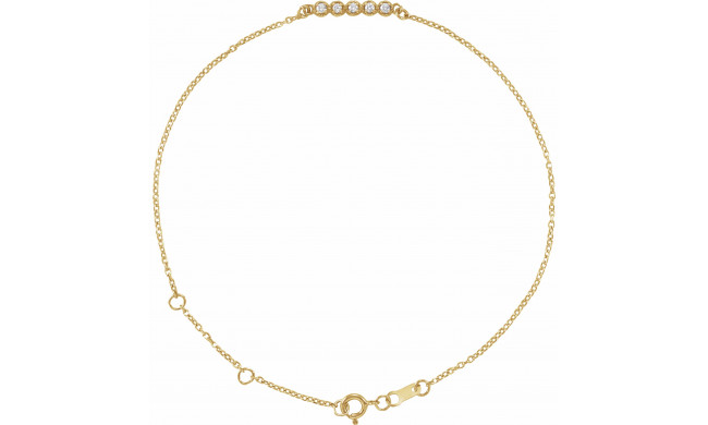 14K Yellow.07 CTW Diamond Bar 6 1/2-7 1/2 Bracelet - BRC774606P