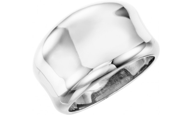 14K White Concave Ring - 51396102P