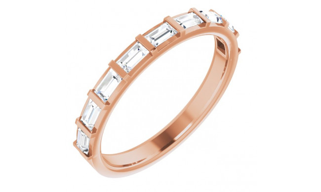 14K Rose 5/8 CTW Diamond Straight Baguette Anniversary Band - 123178606P