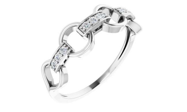 14K White 1/10 CTW Diamond Link Ring - 65224360001P