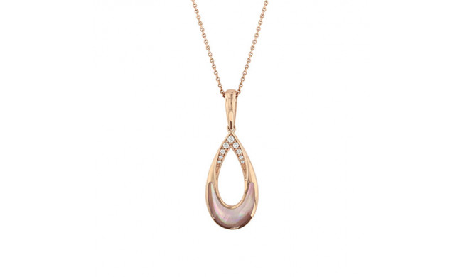 Kabana 14k Rose Gold Mother of Pearl Inlay Pendant